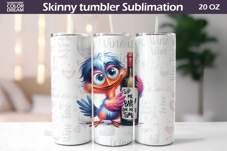 Funny Bird Tumbler Sublimation | Wine Tumbler Wrap
