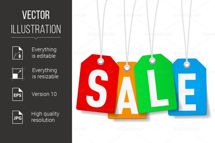 Price tags with Sale word example image 1