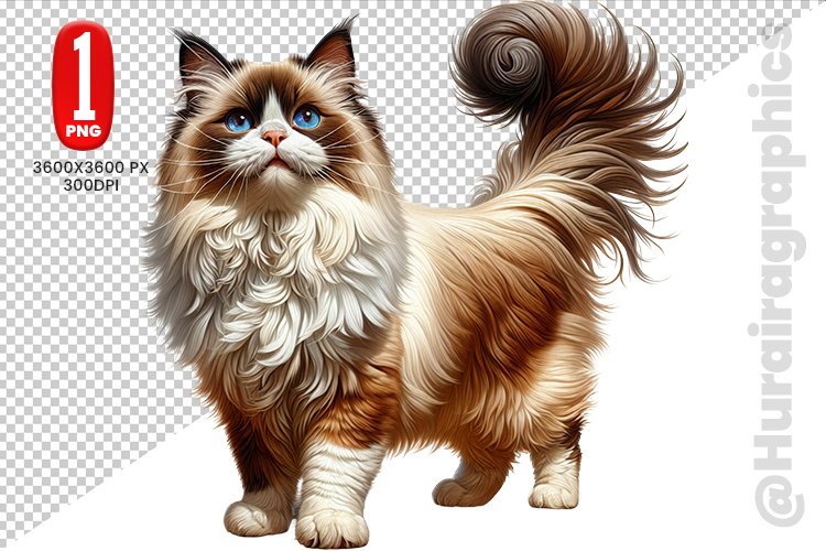 Birman Cat Clipart - PNG File