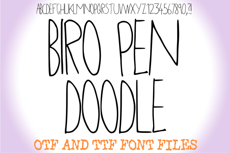 Biro Pen Doodle Handwriting Lettering ABC Font Typeface