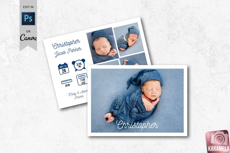 Baby Boy Announcement Template (1602614) Customizable Templates