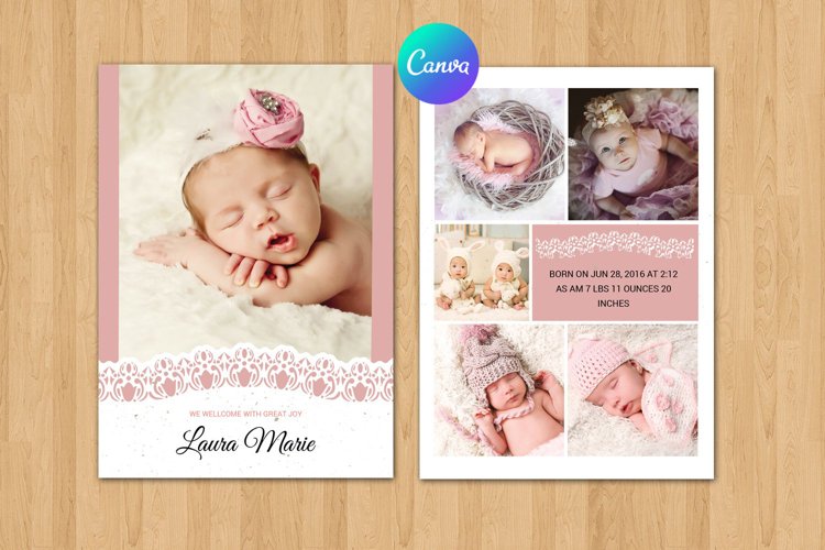 Birth Announcement Template Canva