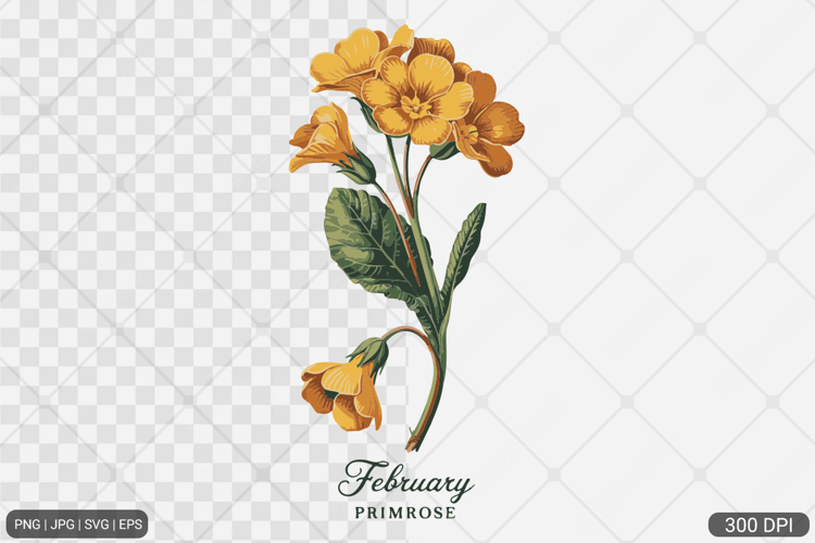 Birth Month Flower Watercolor Art Design