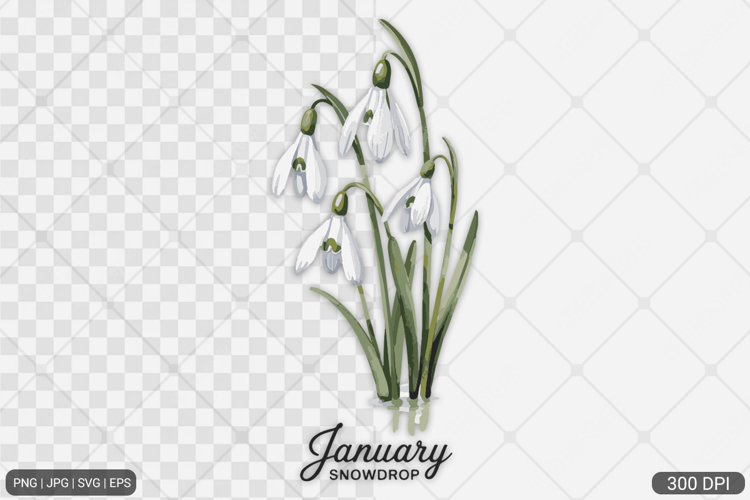 Birth Month Flower Watercolor Art Design