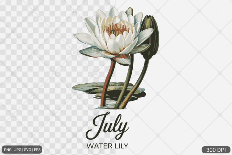 Birth Month Flower Watercolor Art Design