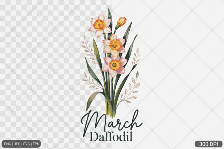 Birth Month Flower Watercolor Art Design