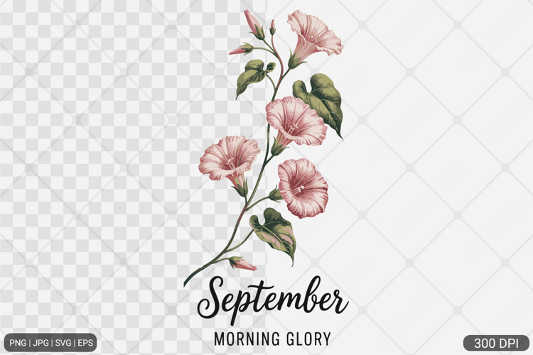 Birth Month Flower Watercolor Art Design