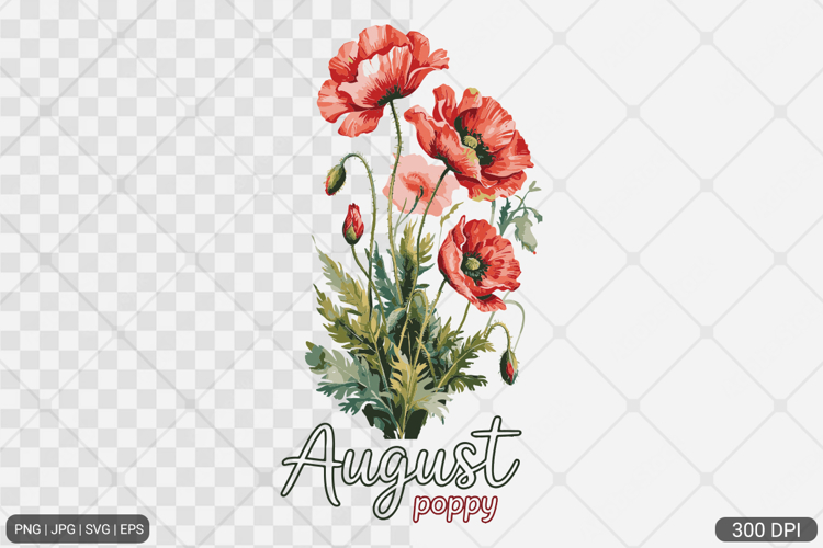 Birth Month Flower Watercolor Art Design