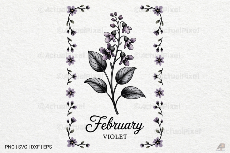 Birth Month Flowers SVG PNG