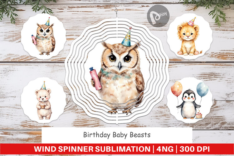 Wind Spinner Birthday Baby Beasts example image 1