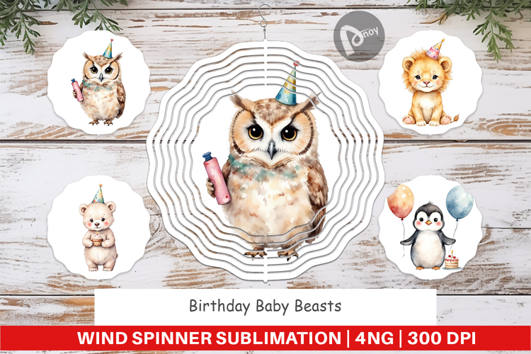 Wind Spinner Birthday Baby Beasts