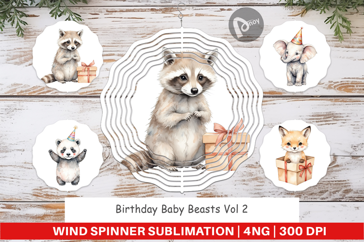 Wind Spinner Birthday Baby Beasts