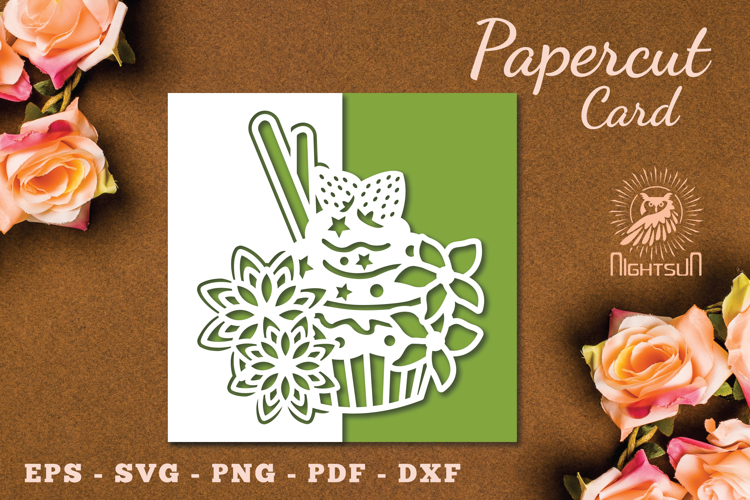 Birthday Cake Papercut Card SVG