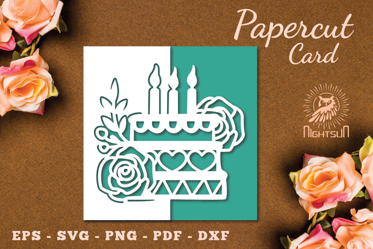 Birthday Cake Papercut Card SVG