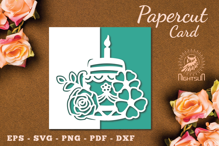 Birthday Cake Papercut Card SVG