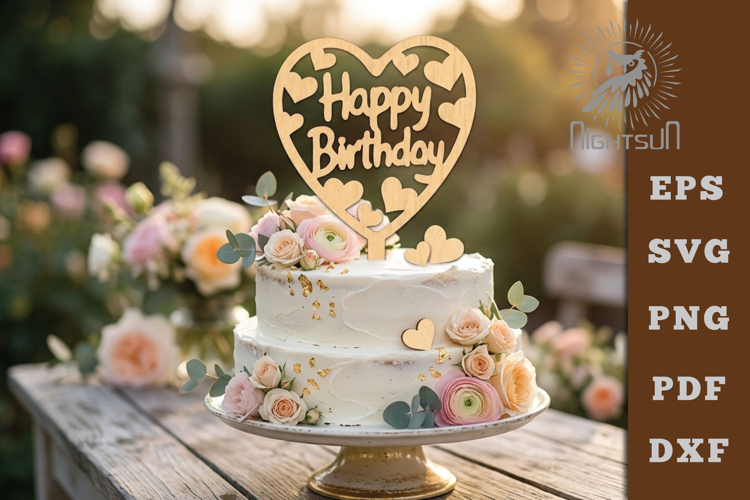 Birthday Cake Topper Lasercut SVG