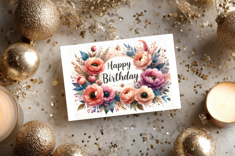 Watercolor Birthday Card Clipart