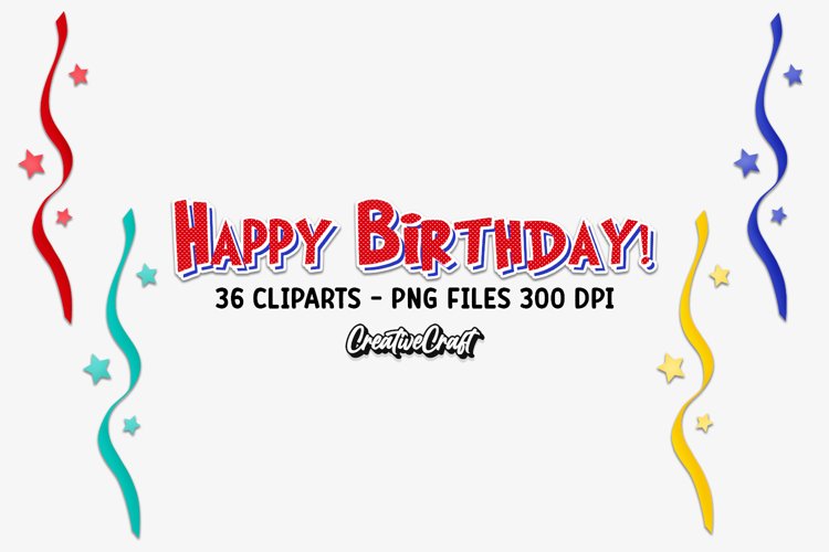 Happy Birthday Clipart, birthday party graphic, illustration