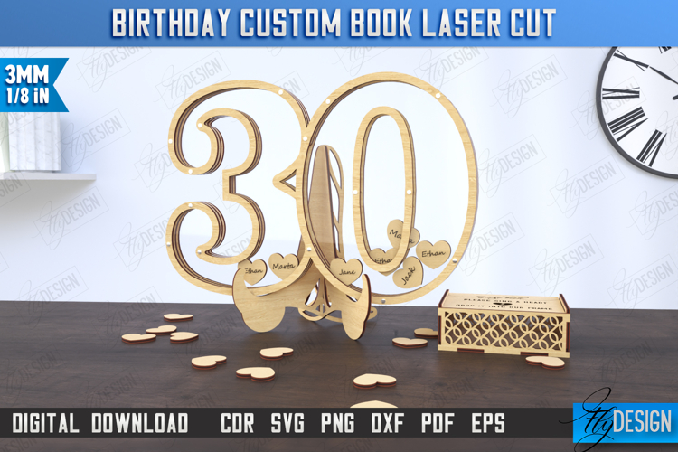 Birthday Guest Signing Board Laser Cut|Guestbook Alternative