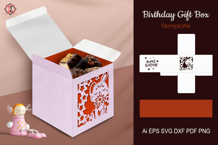 Birthday Gift Box Template | Paper Cutting