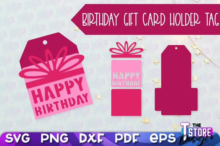 Birthday Gift Card Holder Tag | Gift Card SVG | SVG File
