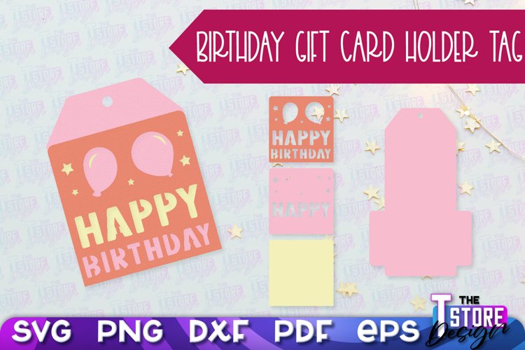 Birthday Gift Card Holder Tag | Gift Card SVG | SVG File