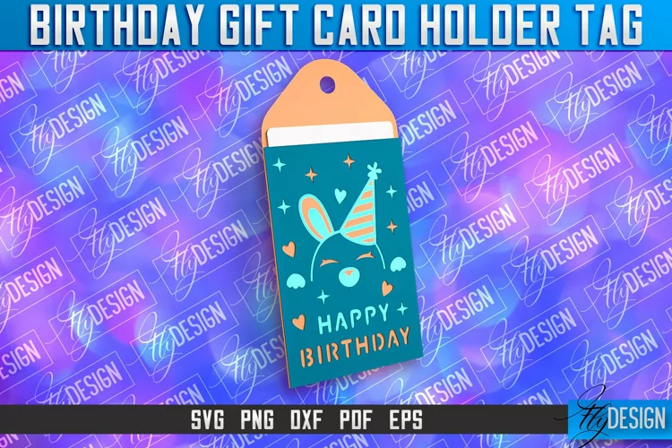 Birthday Gift Card Holder Tag | Gift Card SVG | SVG File