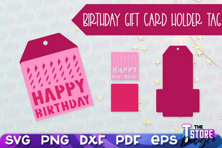 Birthday Gift Card Holder Tag | Gift Card SVG | SVG File