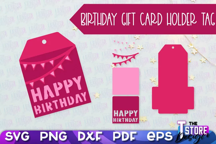 Birthday Gift Card Holder Tag | Gift Card SVG | SVG File