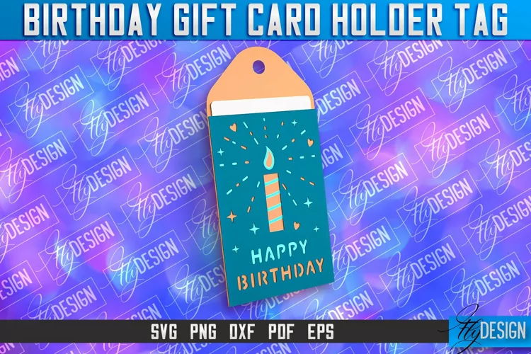 Birthday Gift Card Holder Tag | Gift Card SVG | SVG File
