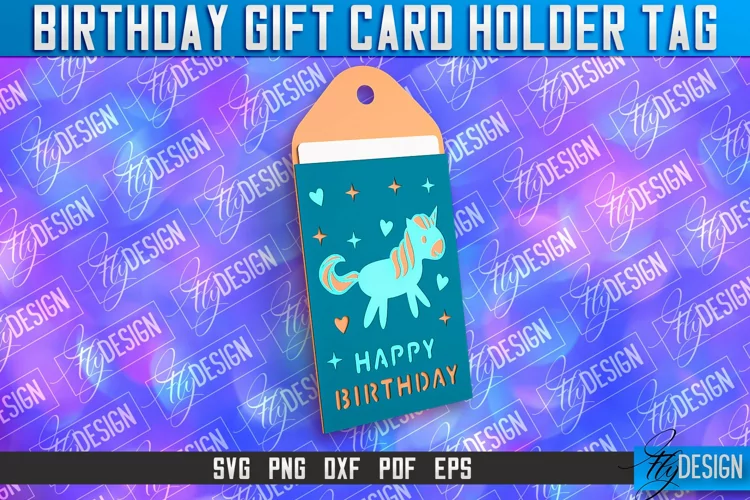 Birthday Gift Card Holder Tag | Gift Card SVG | SVG File