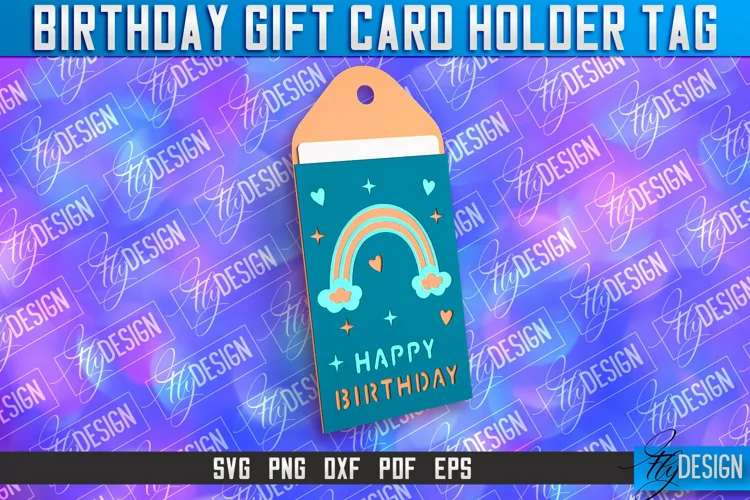 Birthday Gift Card Holder Tag | Gift Card SVG | SVG File