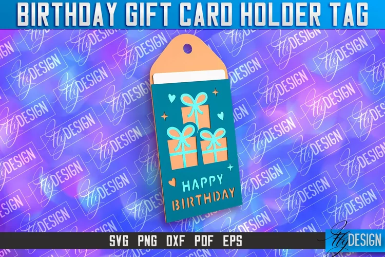 Birthday Gift Card Holder Tag | Gift Card SVG | SVG File