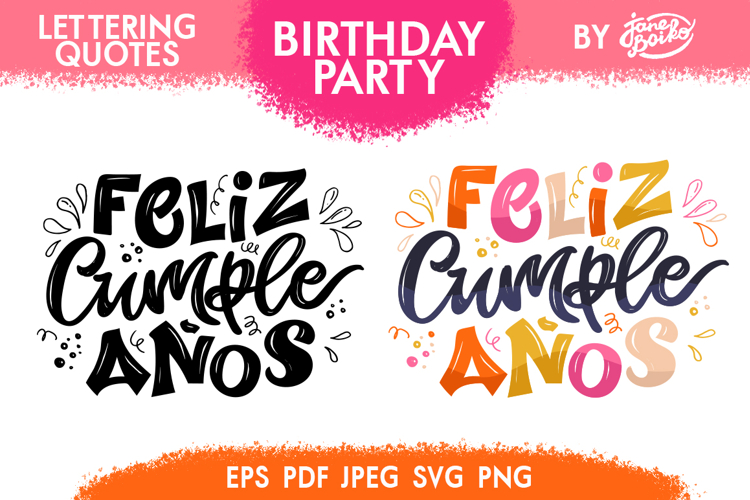 Birthday in spanish - Lettering Quote