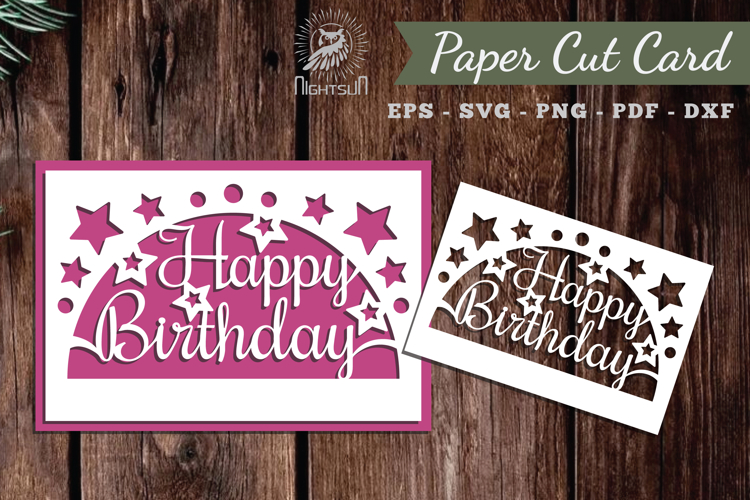 Birthday Papercut Card SVG