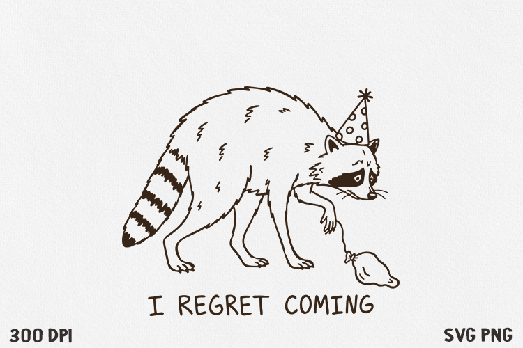 Funny Raccoon SVG PNG, Viral raccoon meme.