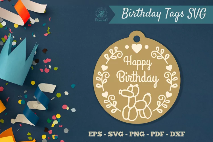 Birthday Tags Round SVG