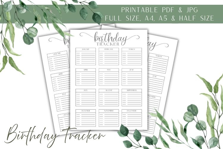 Monthly Birthday Tracker - Never miss a birthday again