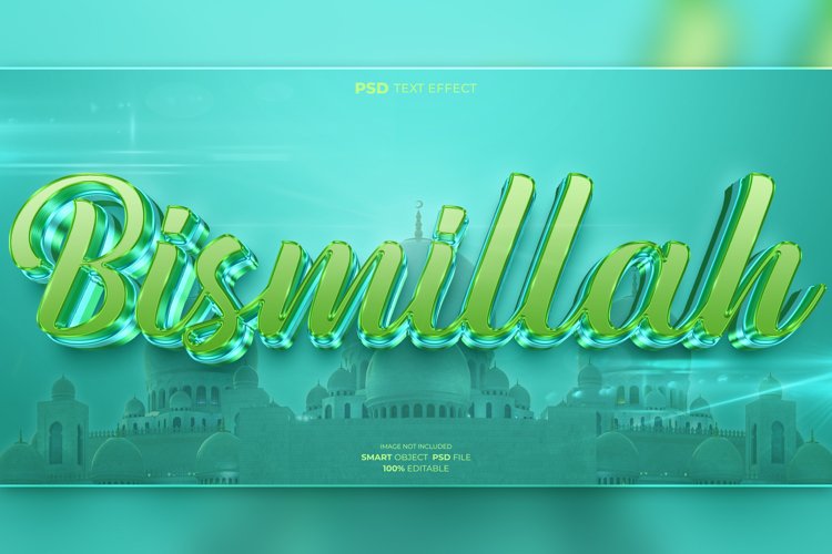 Bismillah 3D editable text effect example image 1