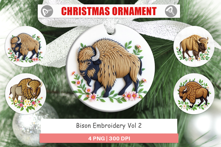 Ornament Bison Embroidery