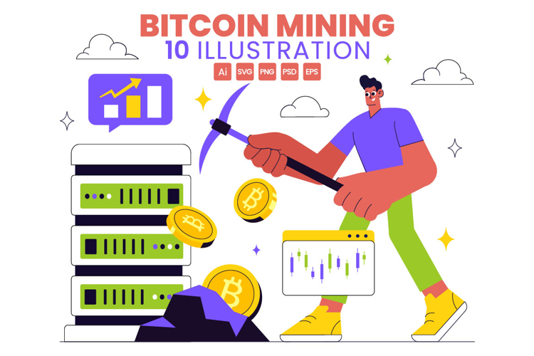10 Bitcoin Mining Illustration