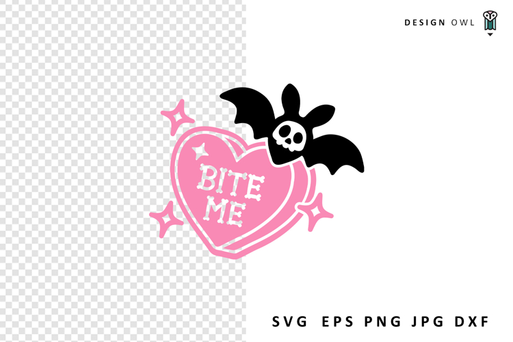 Bite Me - Halloween Candy Heart SVG