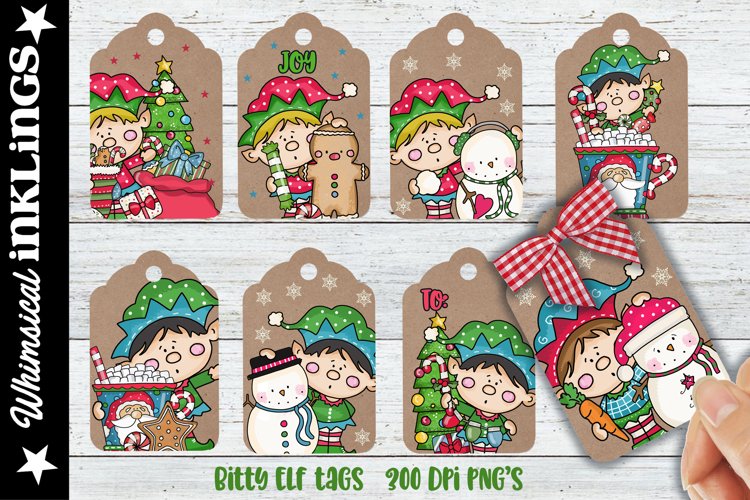 Bitty Elf Kraft Printable Tags example image 1