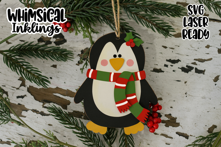 Bitty Penguin Ornament Laser SVG