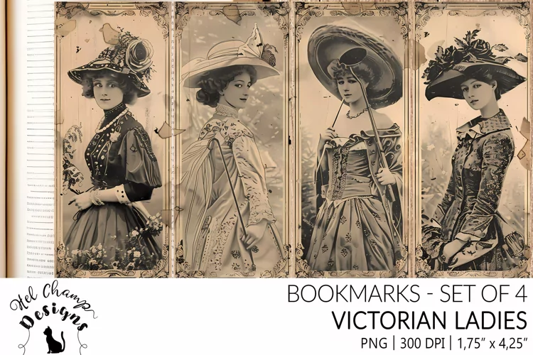 Vintage Victorian ladies | Bookmarks sublimation