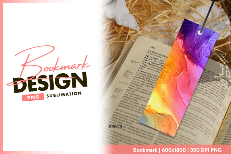 Vibrant abstract alcohol ink painting background bookmark