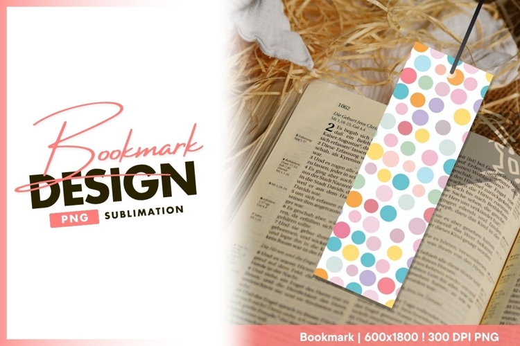 Colorful Polka Dot Pattern on White bookmark png design