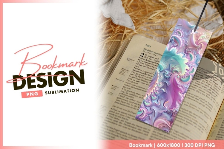 Abstract fractal pattern with swirling bookmark png