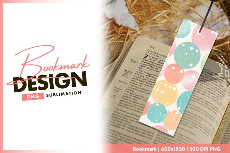 Pastel colored circles with white dots bookmark png design