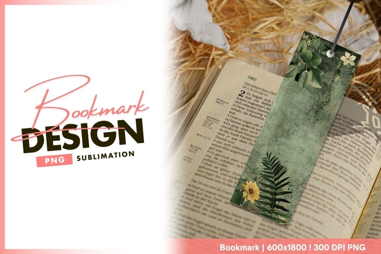 Vintage floral background texture with flowers bookmark png
